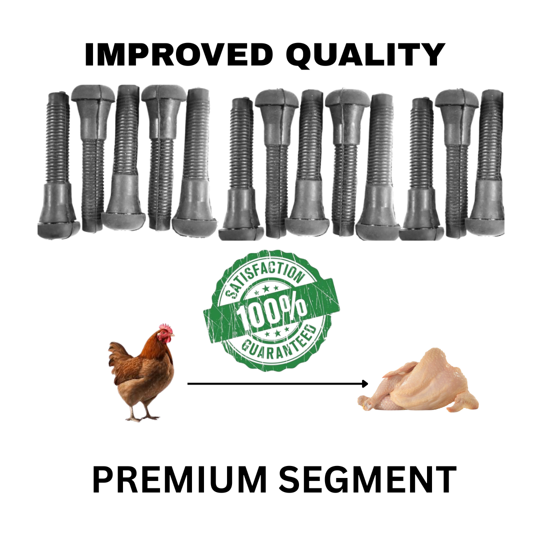 Premium HPVG100 Chicken Machine Rubber Pluckers Pack Of 100 Peices - PV ENGINEERS BRAND